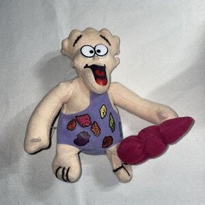 Warheads Candy Wally Dude Caveman Plush Toy Mascot With Secret Pouch Pocket Back